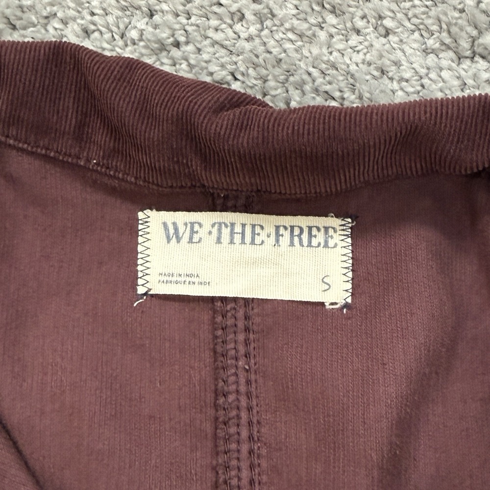 We The Free Margarita Cord Jumpsuit S Wine Oversized Country Indie Boho Grunge - Picture 2 of 16